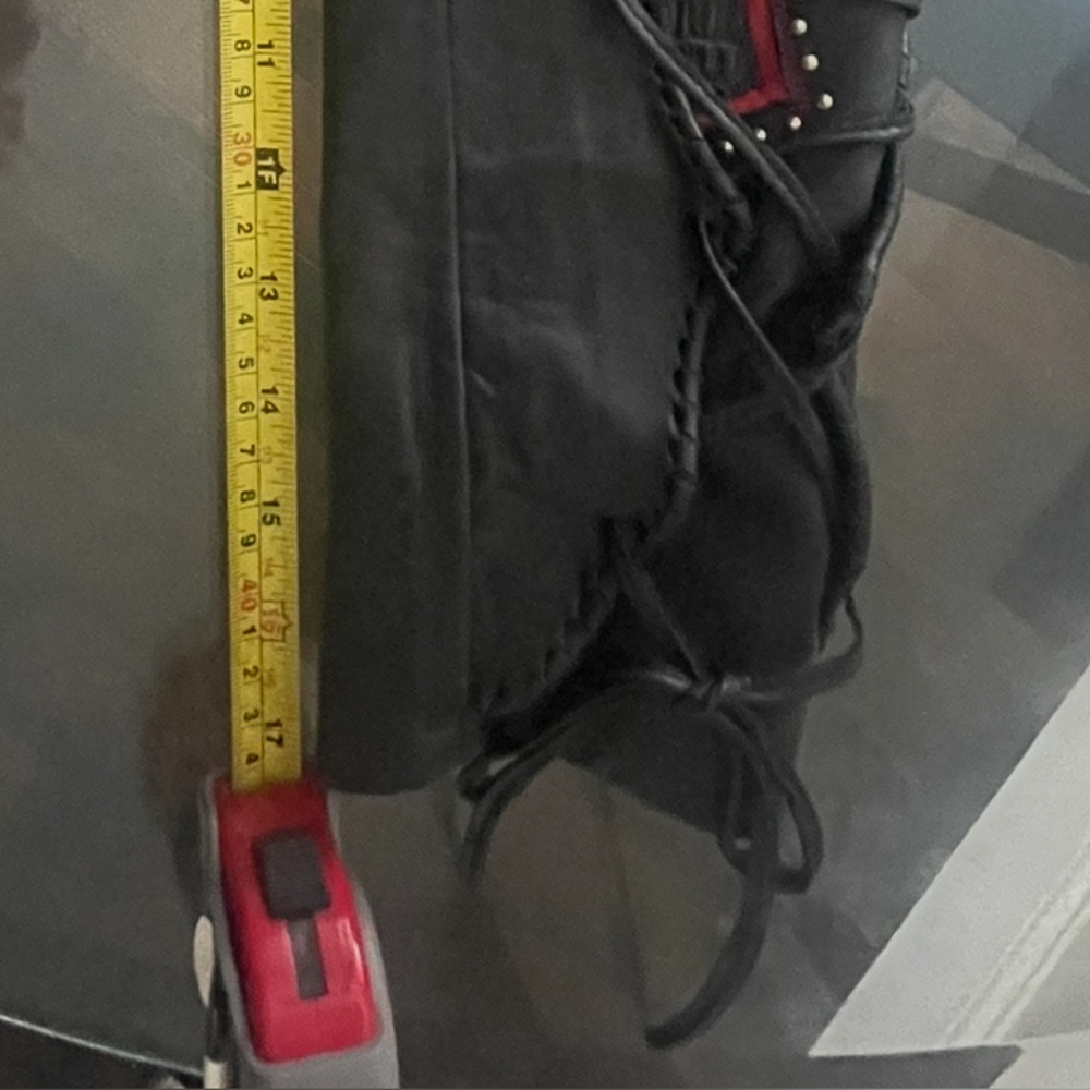 Black Leather Jacket with Red Accents - Picture 6 of 10